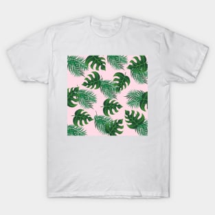 Tropical Palm Leaf Pattern T-Shirt